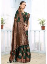 Top Dyed Silk Green Festival Wear Weaving Saree